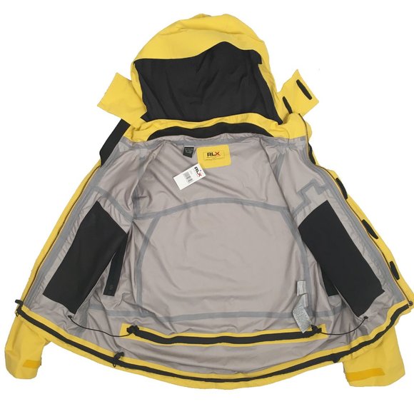 NEW Polo Ralph Lauren RLX Jacket! Large  Yellow  Shell  Taped Seams Hood Shorter - Picture 3 of 3